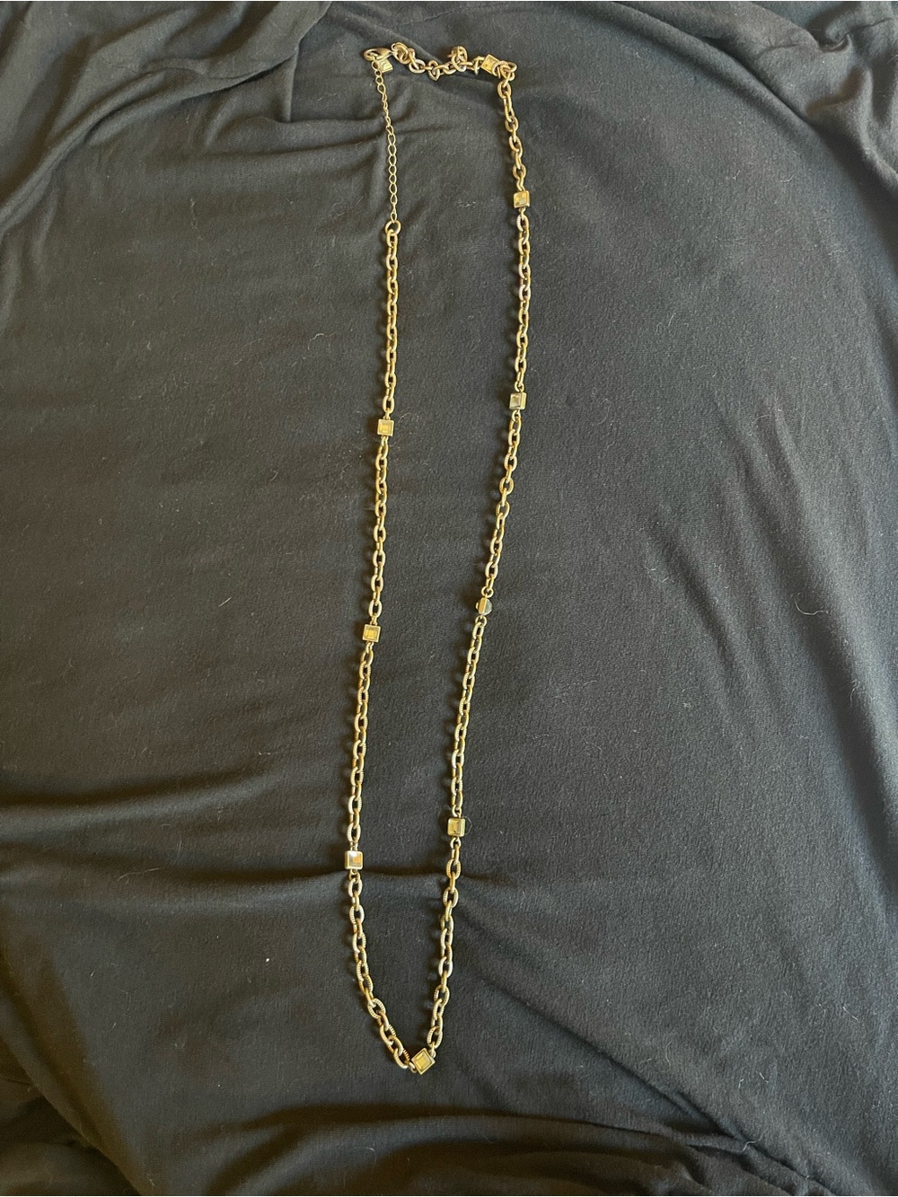Lia Sophia Gold-Tone Chain Necklace with Square Stations